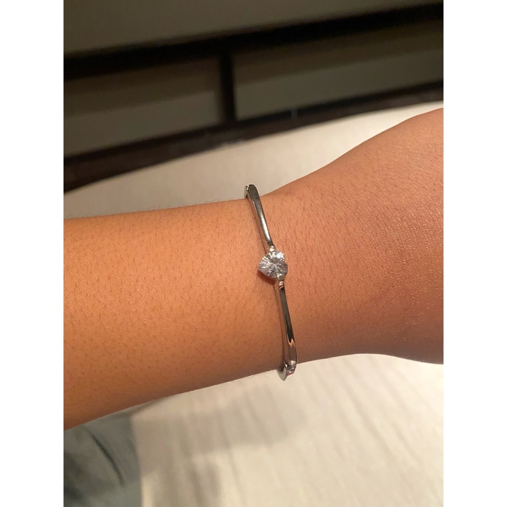 Heart Dazzle Silver Snap Bracelet